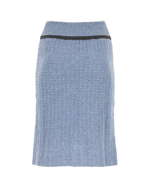 Cormio Blue Cerulean Wool Blend Skirt