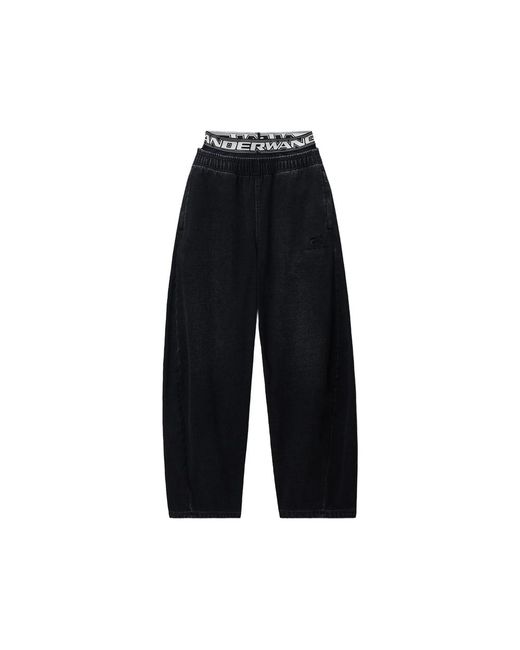 Alexander Wang Black Pre-Styled Brushed Denim Sweatpants for men