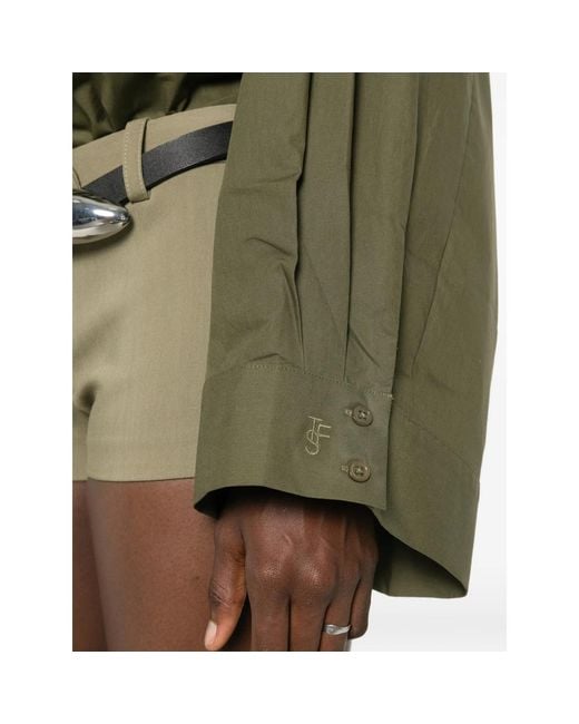 Frankie Shop Green Organic Cotton Shirt Tila