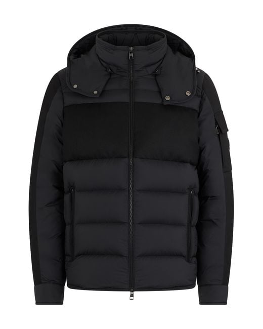 Moncler Black Jacket With Hood Polyamide Padded & Down for men