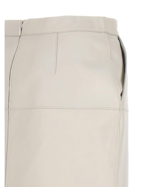 P.A.R.O.S.H. White Leather Skirt