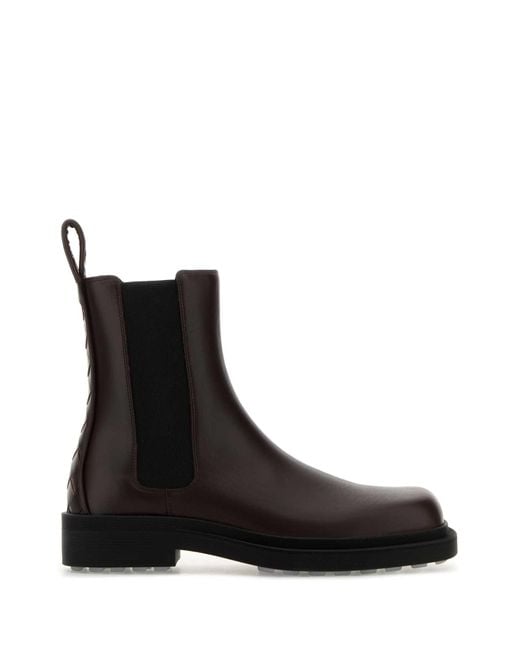 Bottega Veneta Black Leather Chelsea Ben Ankle Boots for men