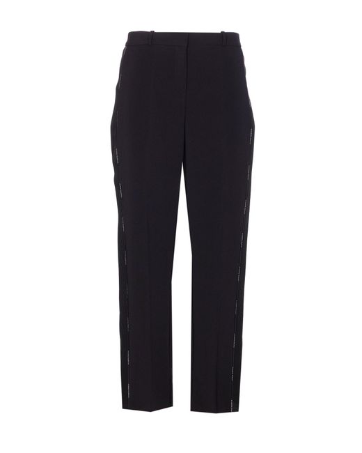 パンツ ELISABETTA FRANCHI LIGHT CREPE TROUSERS WITH TUXEDO DETAIL Elisabetta Franchi Light Crepe Trousers With Tuxedo Detail