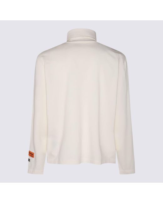 Heron Preston White Cotton Rollneck Sweater for men