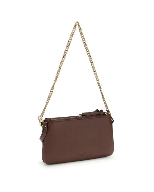Pinko Brown Mini Double Shoulder Bag