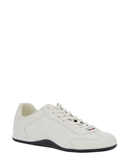 Gucci White Sneakers Elan New Leather Calf Trainers for men