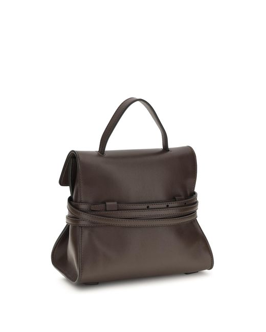 Moschino Brown Handbag Tie Me Goatskin (Hircus Goatskin) Shoulder Bags