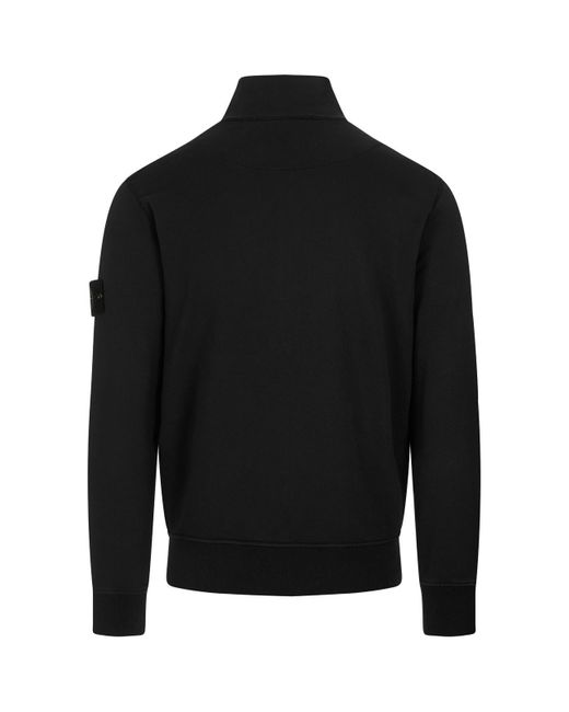 Stone Island Black Sweatshirt With Zip for men
