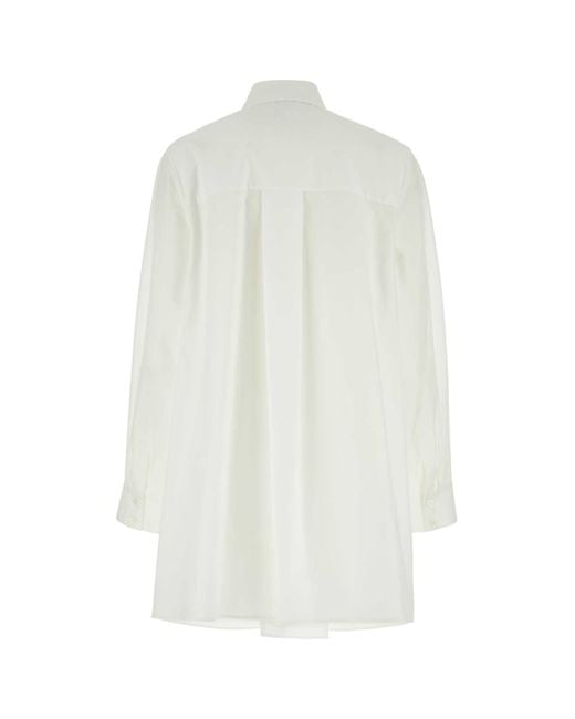 Loewe White Poplin Shirt Dress
