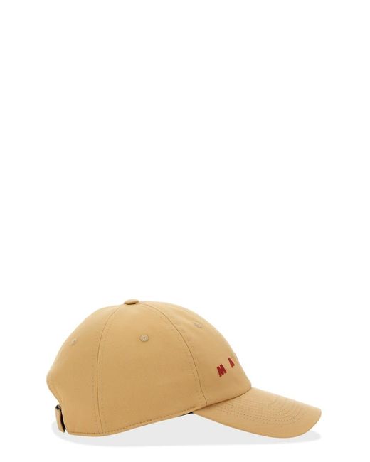 Marni Natural Baseball Hat With Logo for men