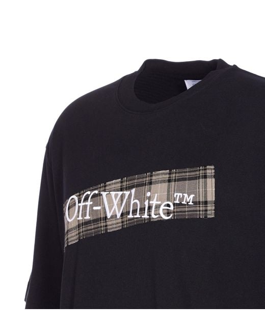 Off-White c/o Virgil Abloh Black Crewneck T-Shirt With Logo Lettering On The Front And Maxi Diagonal Motif On The Rear for men