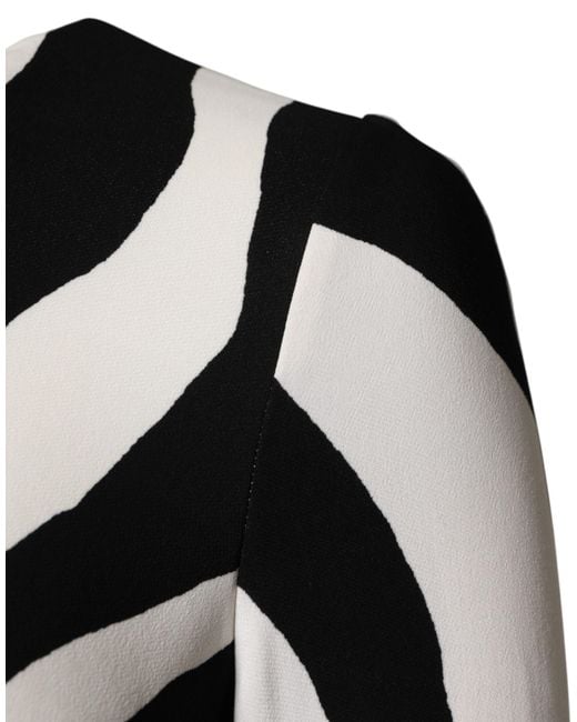 Dolce & Gabbana Black Zebra Viscose Sheath Midi Dress And 05+Vi