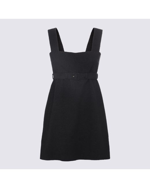 Patou Black Cotton-Viscose Blend Corsage Dress