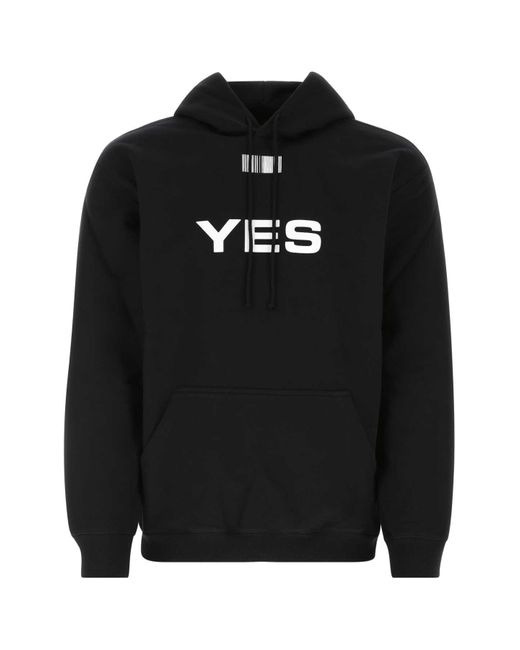 VTMNTS Black Cotton Blend Sweatshirt for men