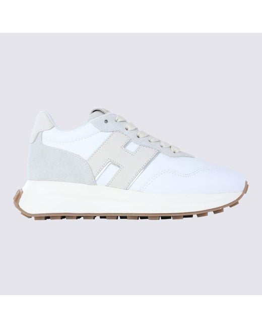 Hogan White Leather Sneakers