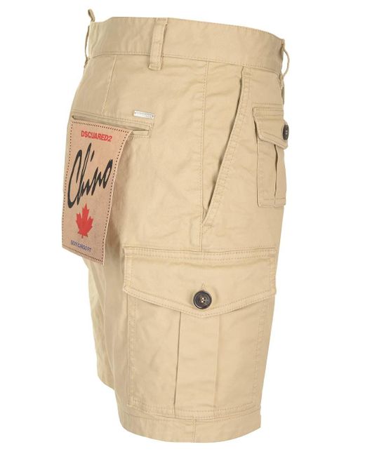 DSquared² Natural Cotton Cargo Shorts for men