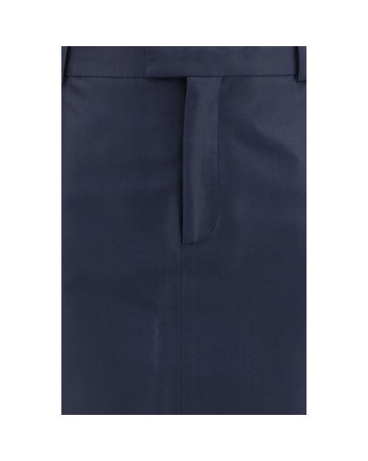 Gucci Blue Silk Skirt