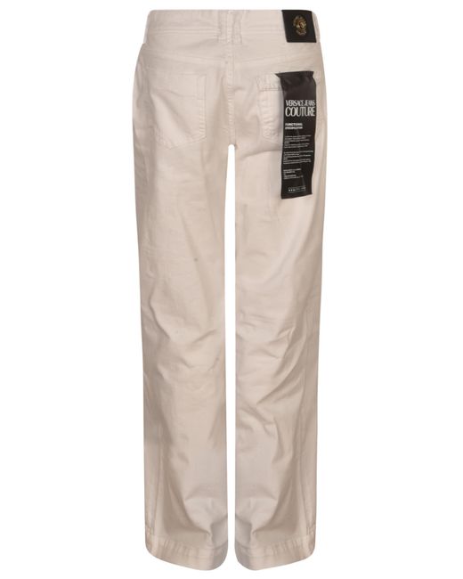 Versace White Straight Leg 5 Pockets Jeans