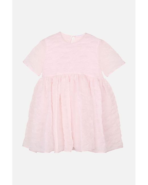 CECILIE BAHNSEN Pink Britney Dress Plumeria Matelassé
