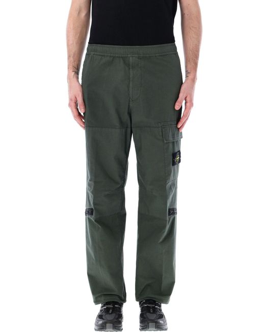 Stone Island Green Cargo Ripstop Pants for men