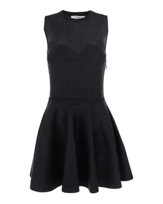 Givenchy Black Crew Neck Dress With Flared Skirt