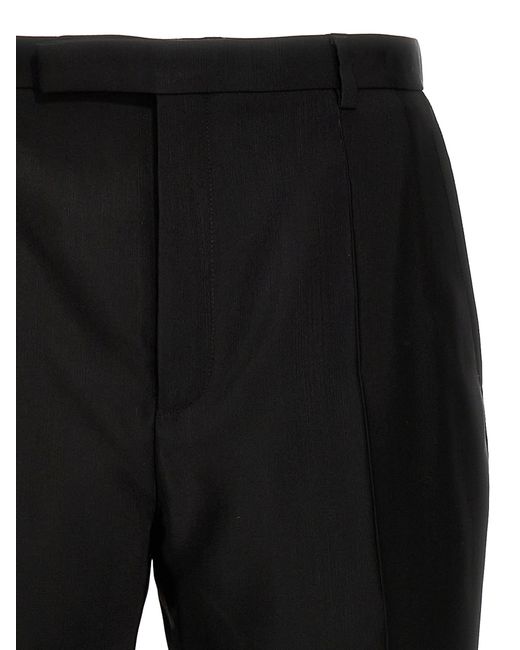 Saint Laurent Black Faille Wool-Blend Straight-Leg Pants for men