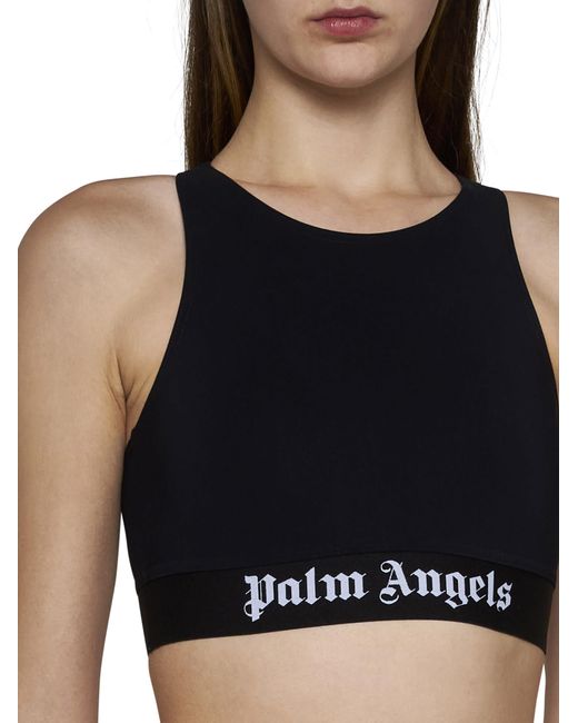 Palm Angels Black Logo Sport Top