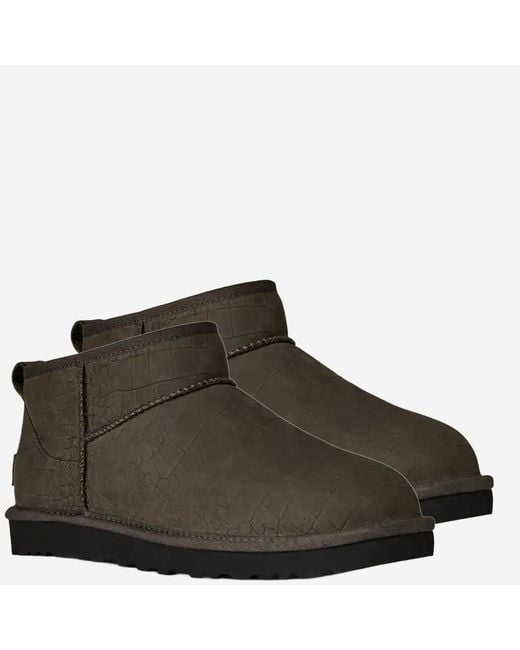Ugg Green Ankle Boots Classic Ultra Mini Wool for men