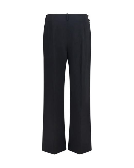 Khaite Blue Grenare Pants Polyester; Linen