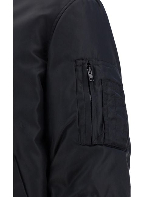 Moschino Black Bomber Jacket Zip-Up Polyamide for men