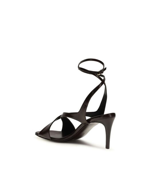 Khaite Black Calf Leather Bos Taurus Strap-On Sandals