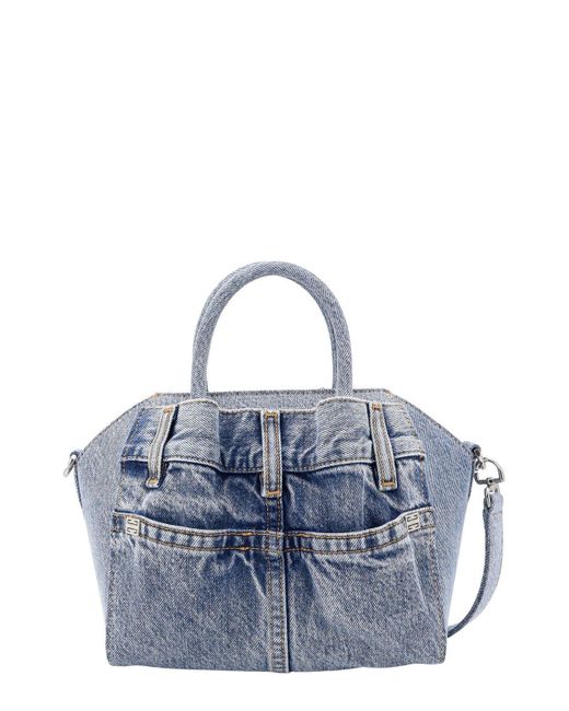 Givenchy Blue 'Antigona Lock' Mini Handbag