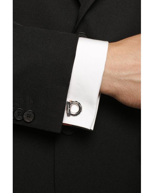 Ferragamo Black Gancini Cuff Links for men
