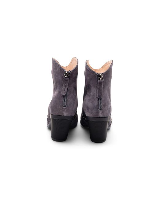 Hogan Purple Eyelet-Embellished Suede Boots