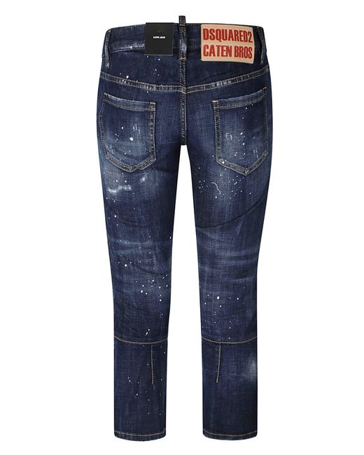 DSquared² Blue Fitted Cropped Jeans
