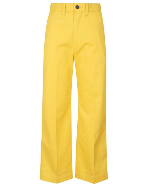Ralph Lauren Yellow Chino Wide-leg Pants