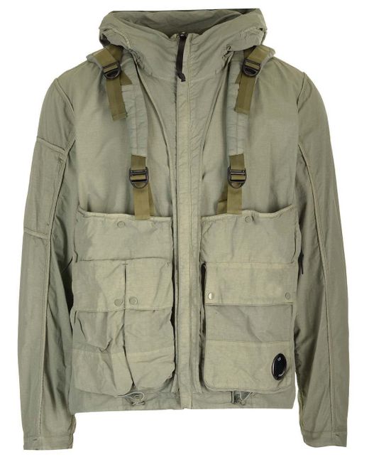 C P Company Green Reversible Hooded Jacket for men