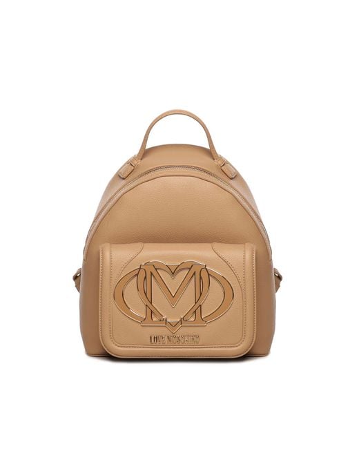 Love Moschino Natural Backpack With Large Logo