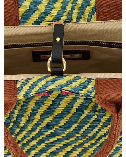 Marni Green Raffia Handbag