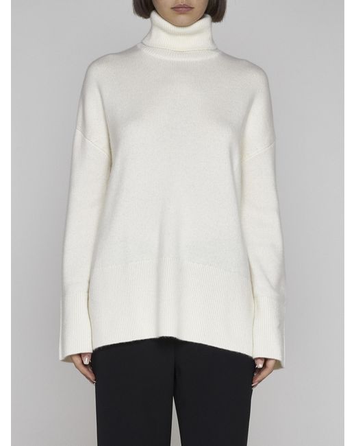 P.A.R.O.S.H. White Loto Wool And Cashmere Turtleneck