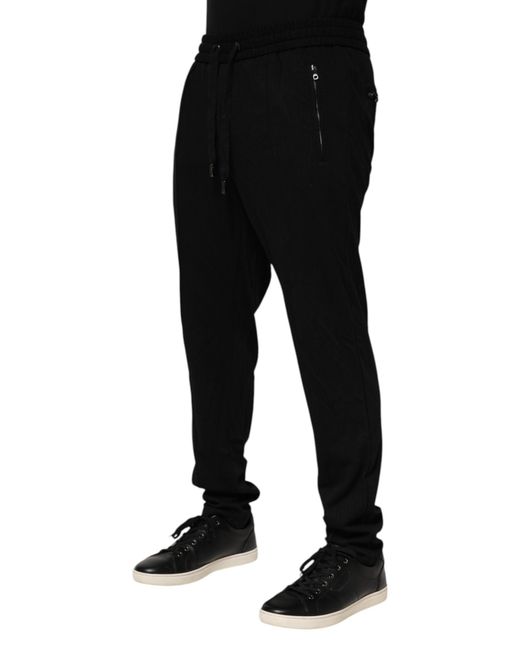 Dolce & Gabbana Black Slim Fit Drawstring Pants for men