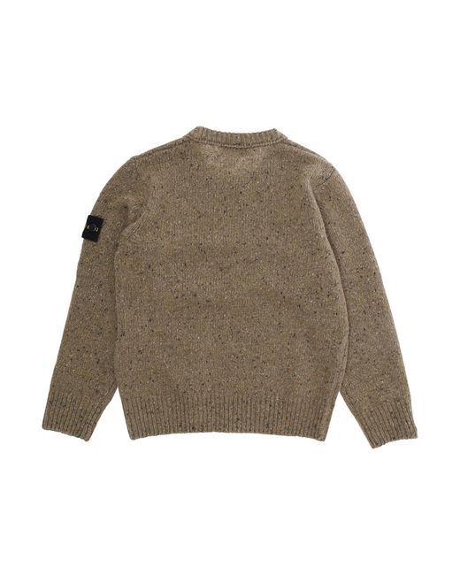 Stone Island Natural Crewneck Wool Sweater Tops for men