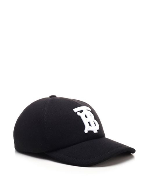 Burberry Black Tb Monogram Baseball Cap for men