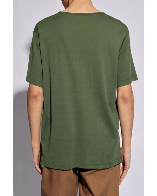 Lemaire Green Cotton T-Shirt for men