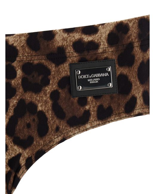 Dolce & Gabbana Black All-Over Leopard Print Swimsuit Briefs for men