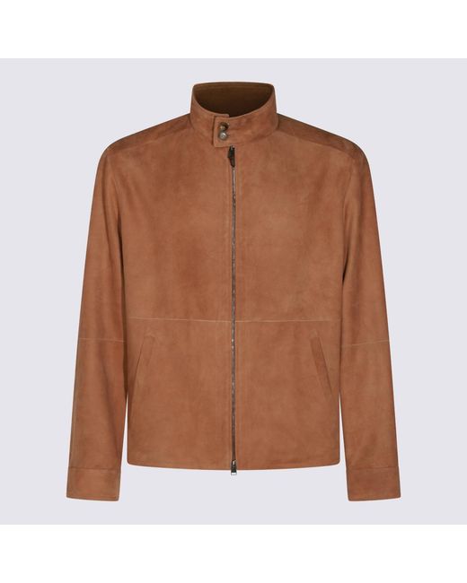 Canali Brown Jackets _Le for men