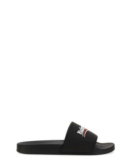 Balenciaga Black Pool Slide Sandals Tpu for men