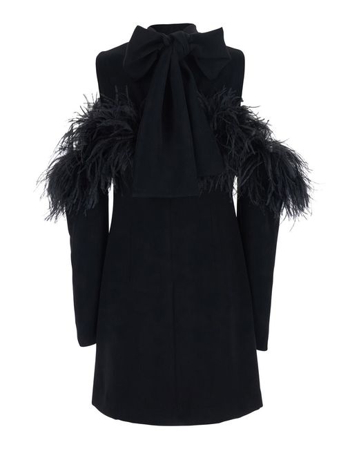 P.A.R.O.S.H. Blue Dress Feathers Polyester