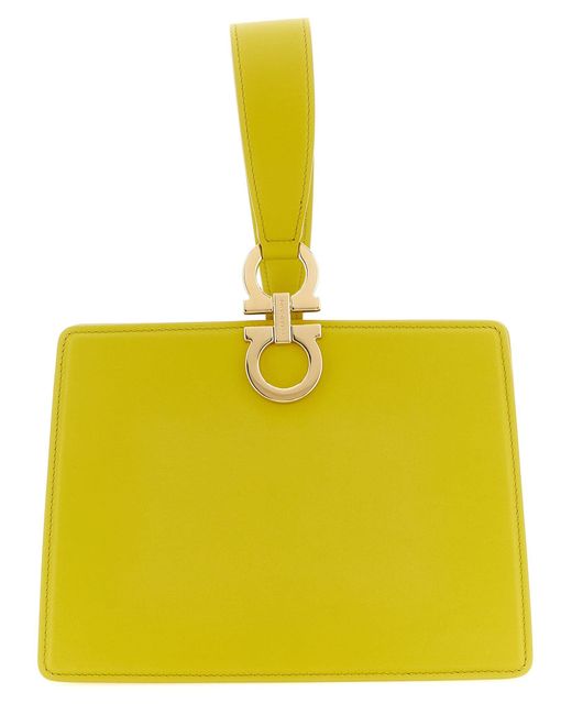 Ferragamo Yellow Mini Clutch