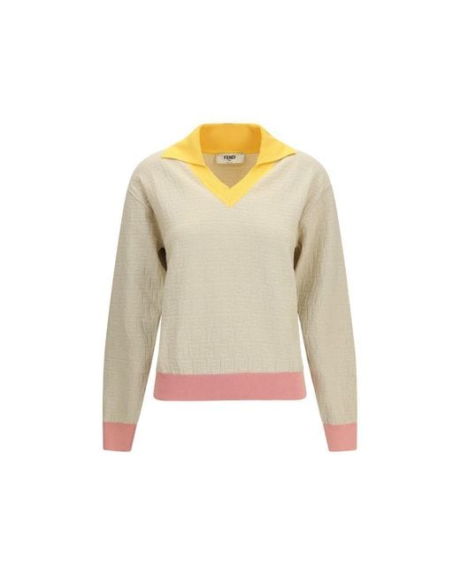 Fendi Natural Beige Cotton Sweatshirt